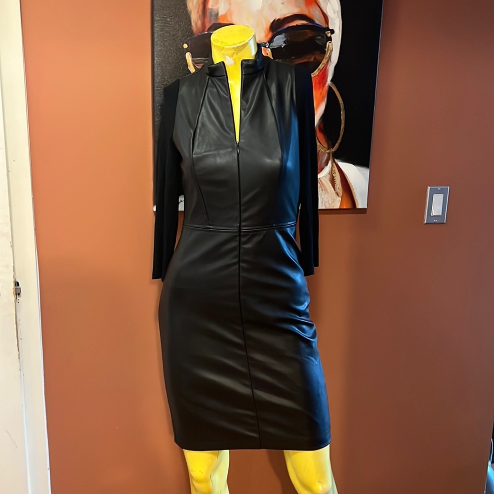 Tristan Faux Leather Dress size 2 NWOT